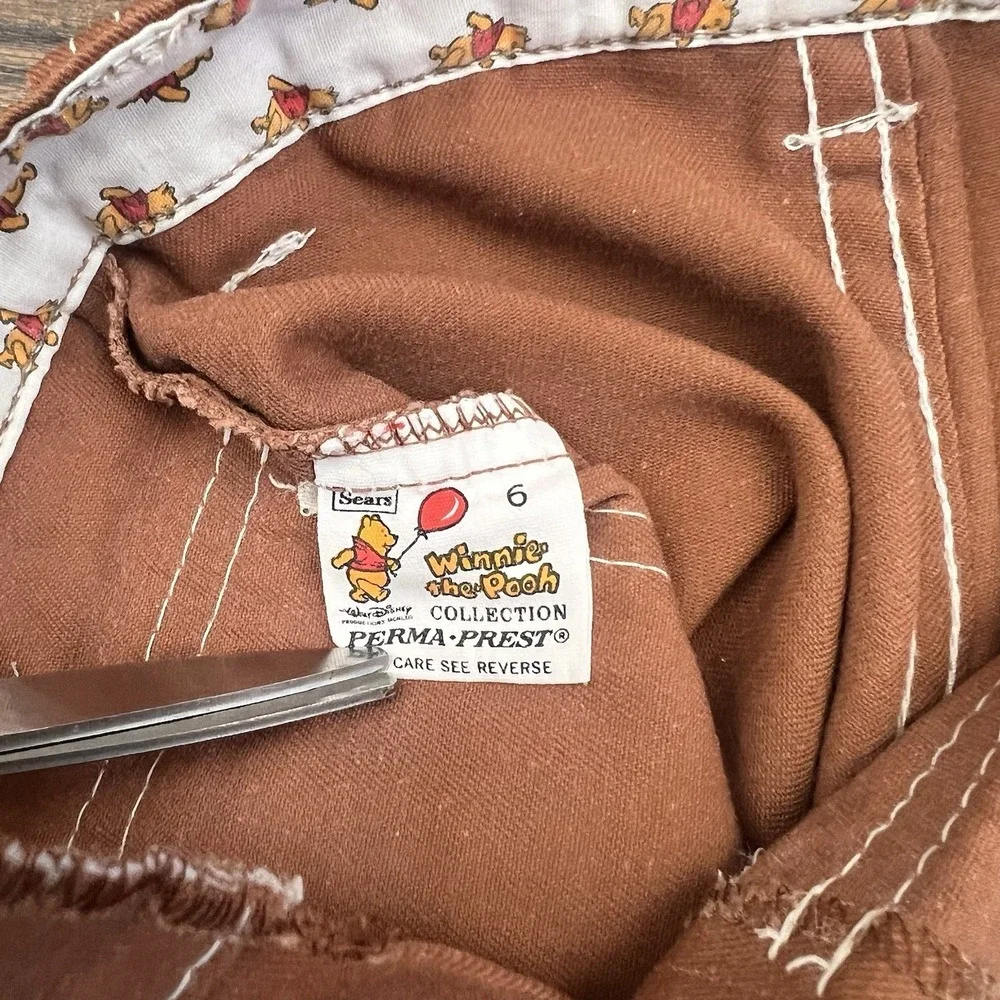 Vintage 70s Sears Winnie The Pooh Shorts Size 6 Perma Prest‎  Retro Disney Kids